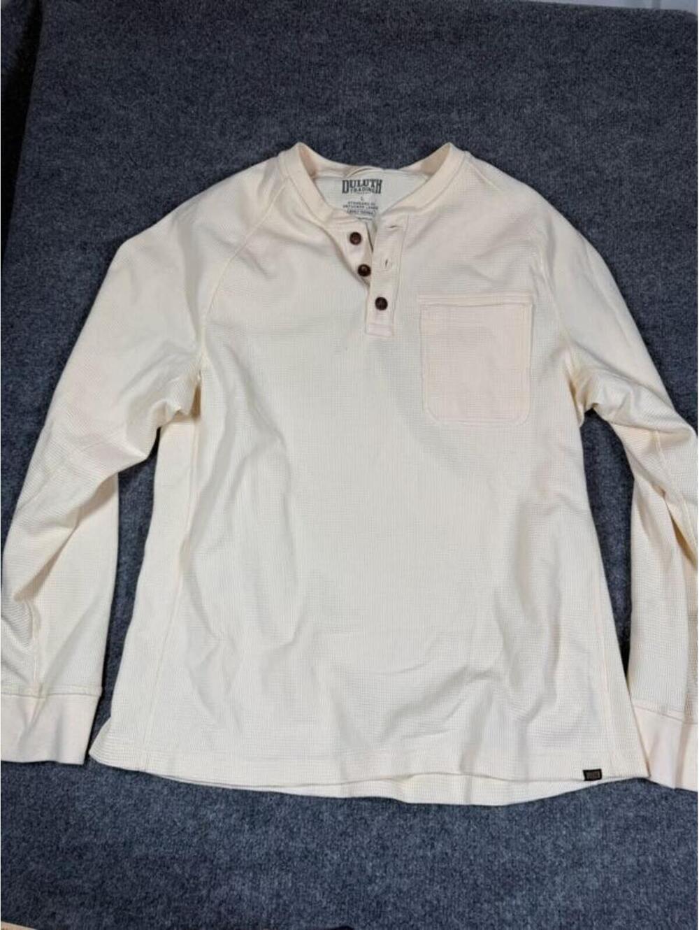 Duluth Trading Company Men's Burly Thermal Shirt Cream Large